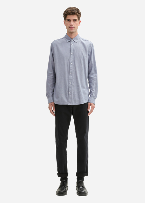 Tom Tailor® Fitted Cotton Shirt - Grey Structure