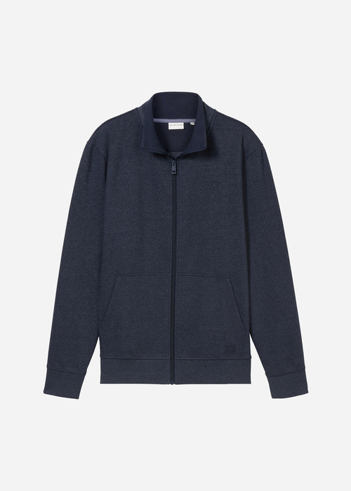 Tom Tailor® Sweat Jacket In A Melange Look - Sky Captain Blue White Melange