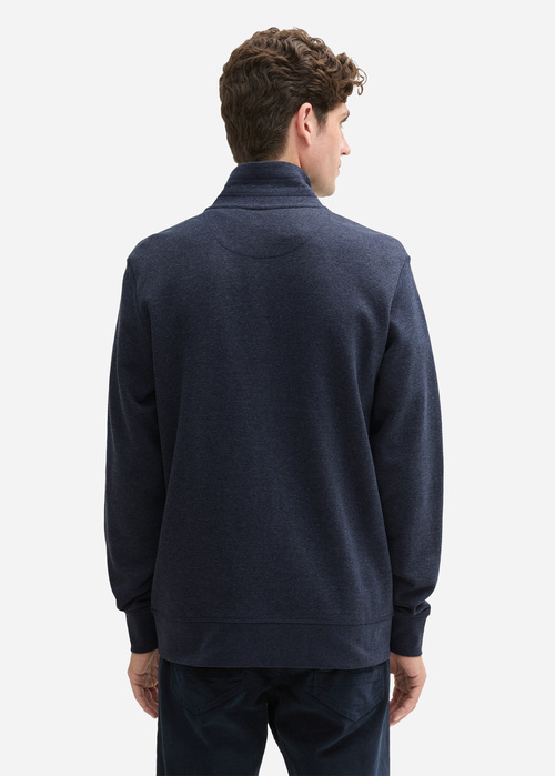 Tom Tailor® Sweat Jacket In A Melange Look - Sky Captain Blue White Melange