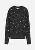 Tom Tailor® Knitted Jumper With Heart Embroidery - Anthracite Heart Embroidery