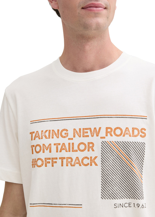 Tom Tailor®  C-Neck Print - Off White