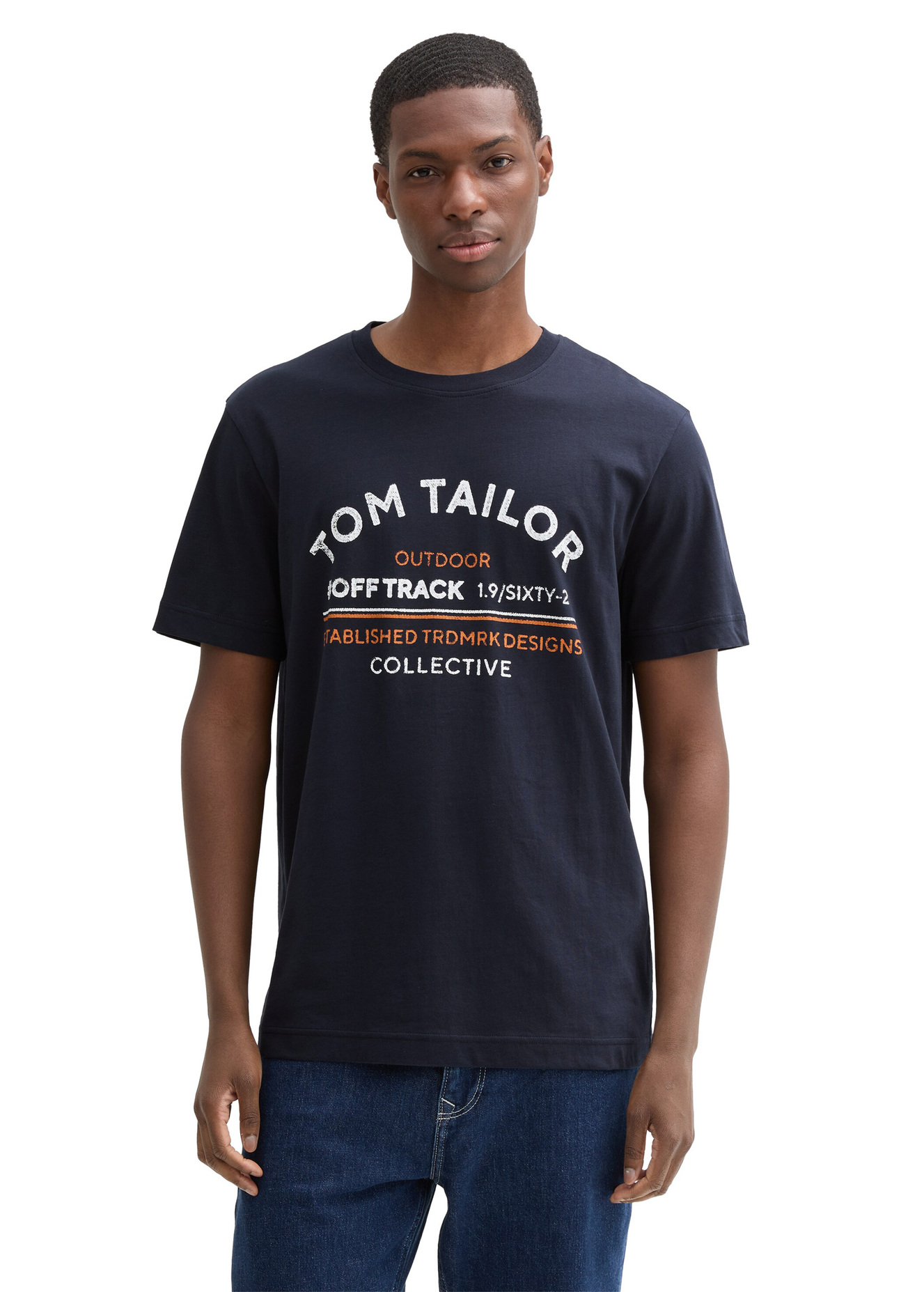 Tom Tailor® C-Neck Logo T-shirt - Sky Captain Blue