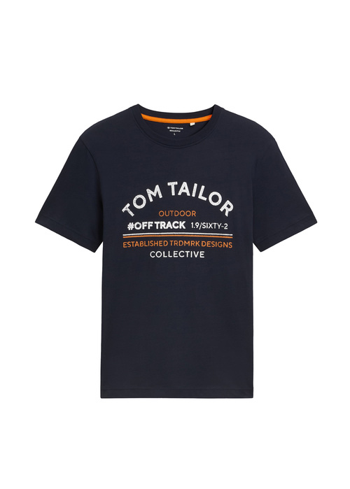 Tom Tailor® C-Neck Logo T-shirt - Sky Captain Blue