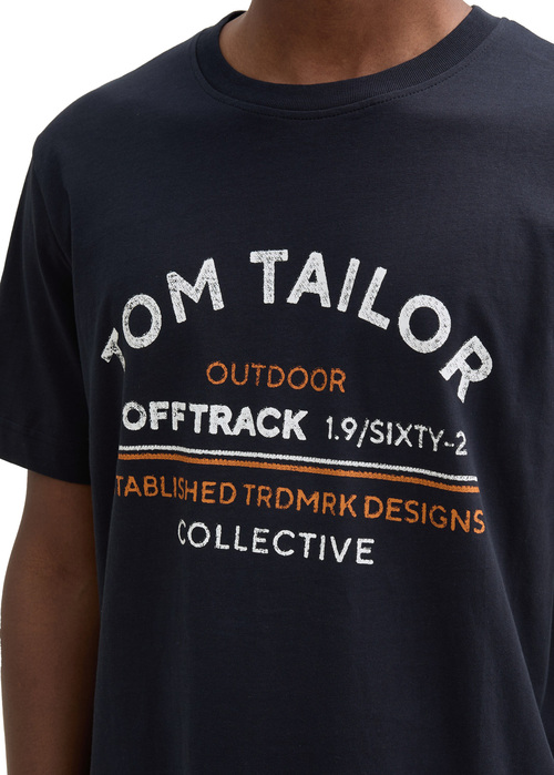 Tom Tailor® C-Neck Logo T-shirt - Sky Captain Blue