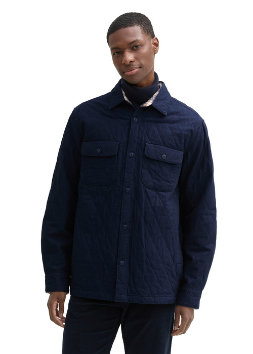 Tom Tailor Quilted Overshirt - Sky Captain Blue 1043814-10668 