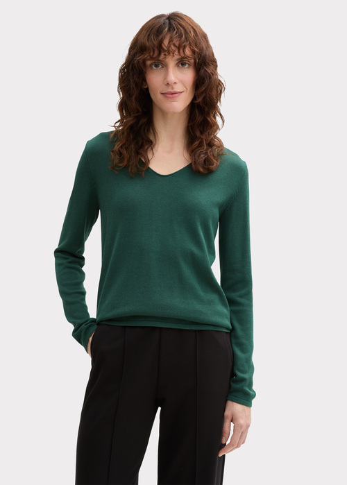 Tom Tailor Sweater Basic V-neck - Explorer Green 1012976-30024 