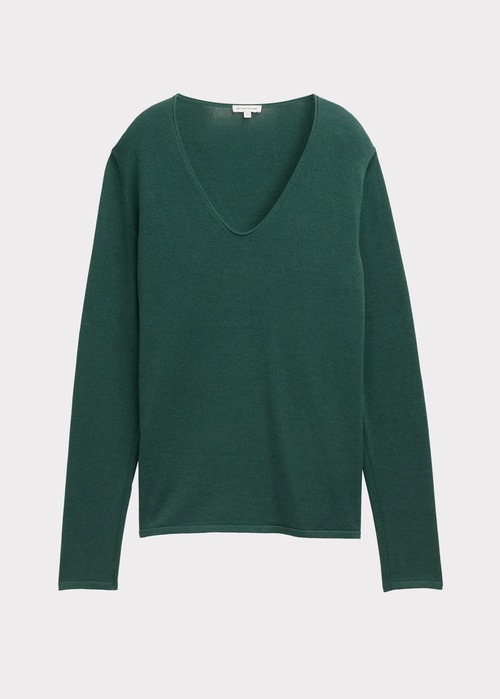 Tom Tailor® Sweater Basic V-neck - Explorer Green