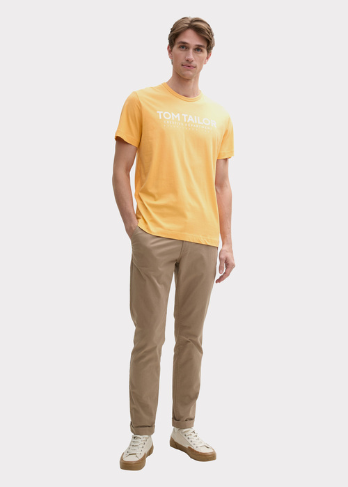 Tom Tailor C Neck T Shirt Peachy Orange - 1045940-37103