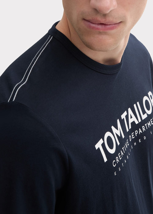 Tom Tailor C Neck T Shirt Sky Captain Blue - 1045940-10668