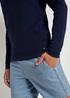 Tom Tailor Zigzag Structured Crewneck Sky Captain Blue Non Solid - 1016090-13684