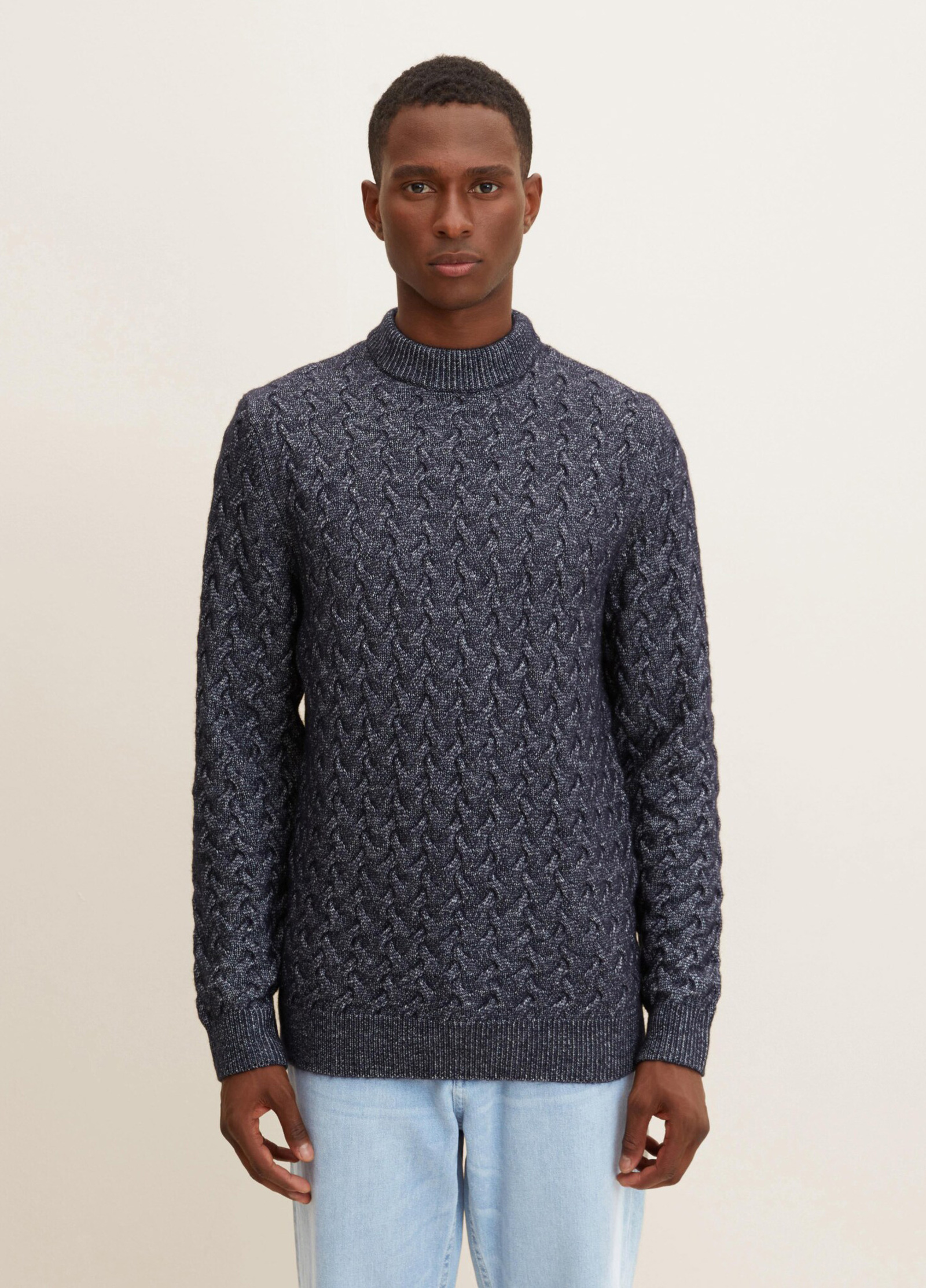 Size L Knit Melange - Tailor® Pullover Navy Tom