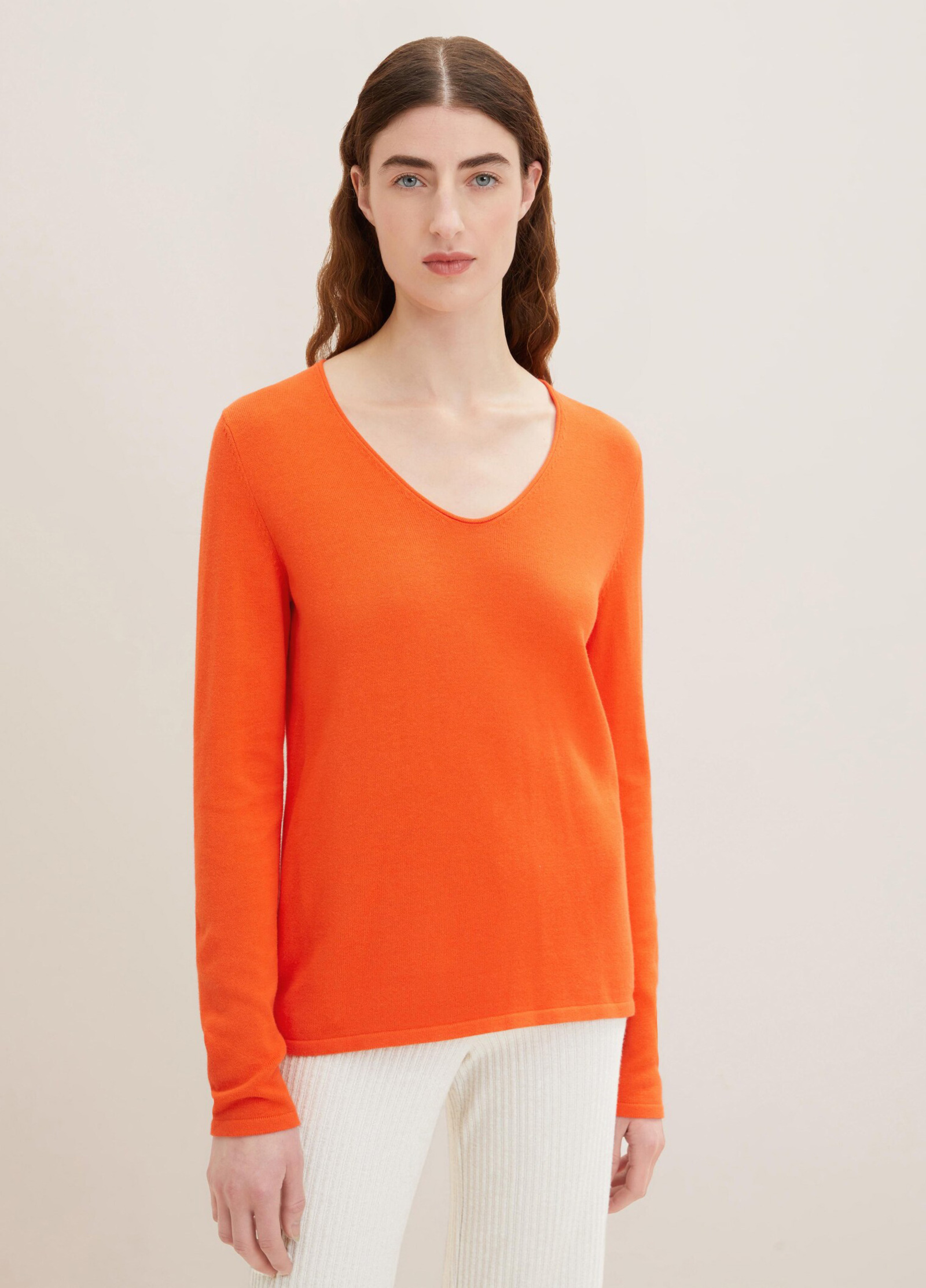 Tom Tailor® Sweater Size L Fever V-neck Basic Red 