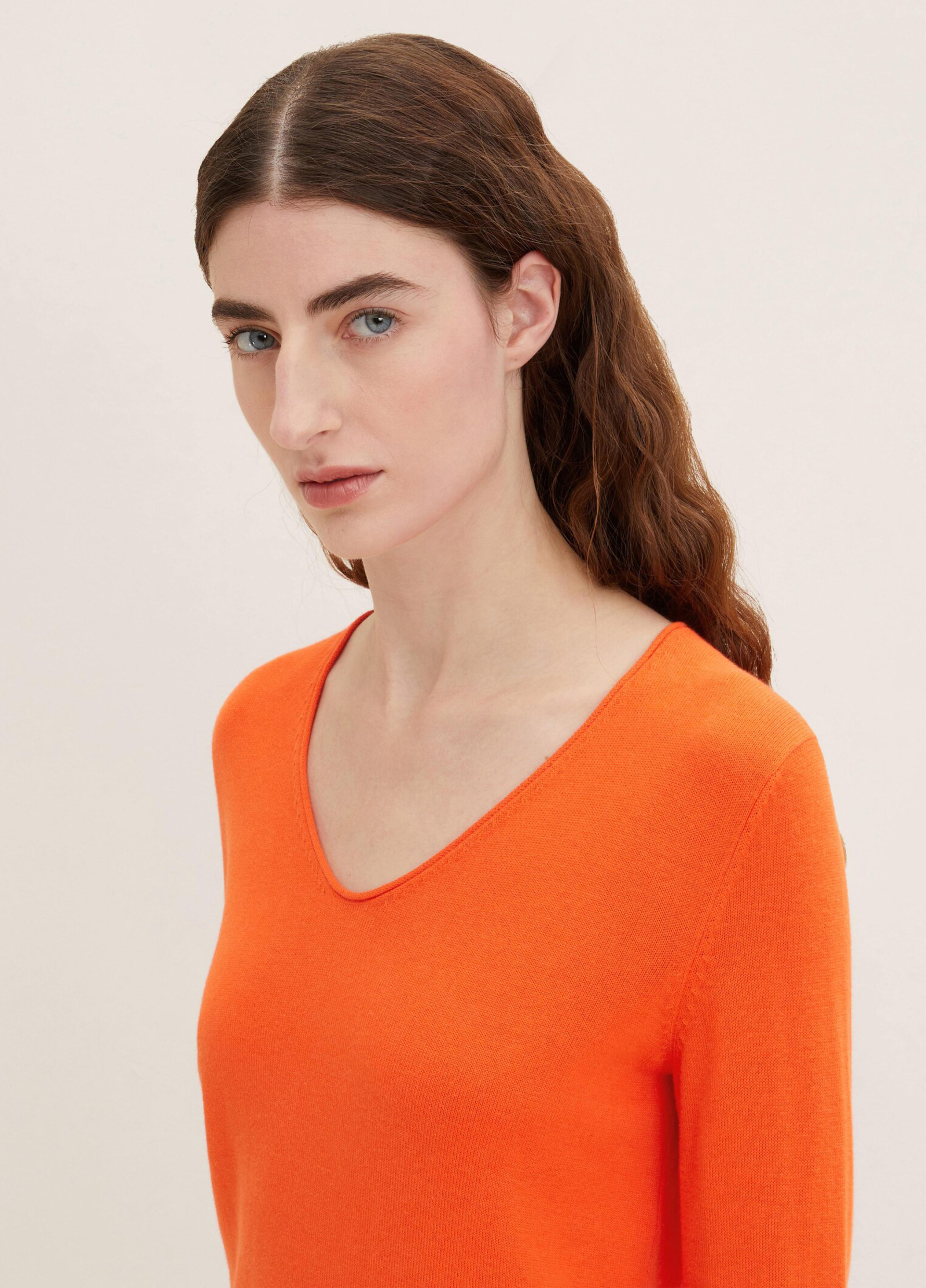 Tom Tailor® Sweater Basic V-neck - Fever Red Size L