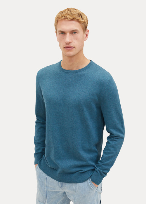 Tom Tailor® Mottled Size Knitted Dark Sweater Melange Green 3XL 