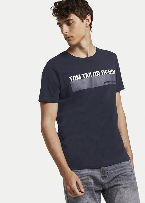 Denim Tom Tailor® C-Neck Tee - Deep Black Size S