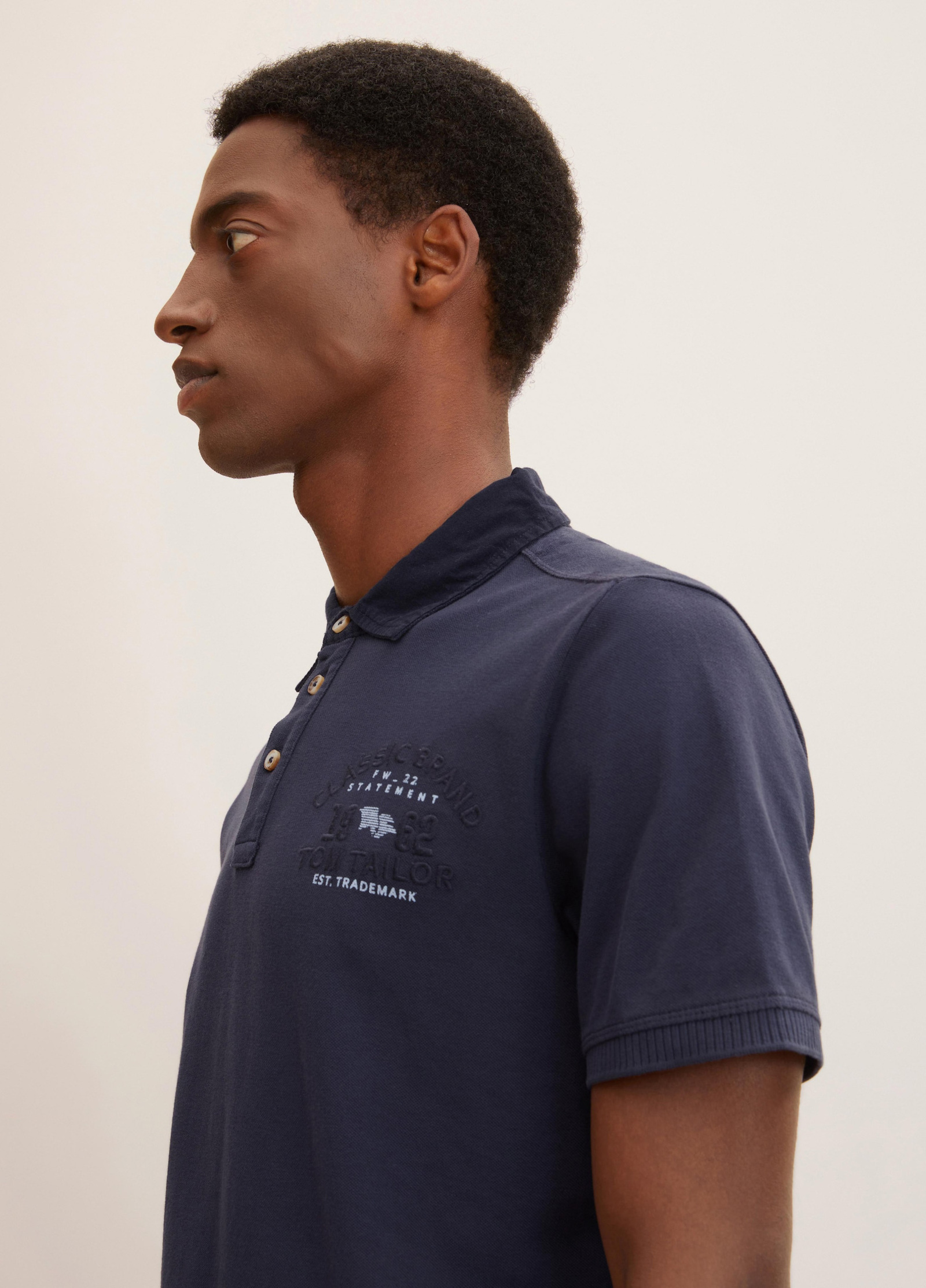 Tom Tailor Polo Shirt With Rozmiar Sky Logo Captain 1032936-10668 Embroidery - Blue L