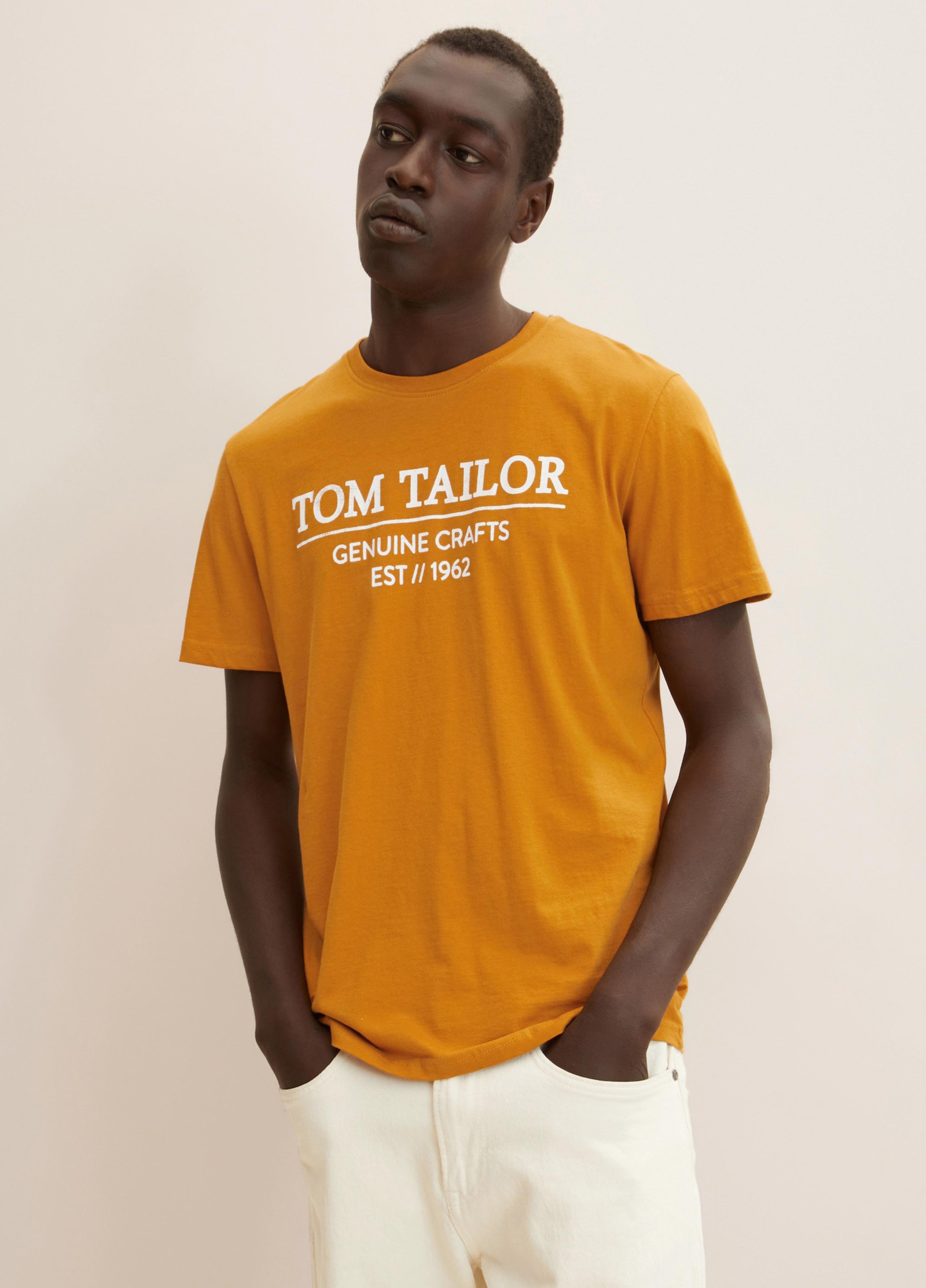 Tom Tailor® Logo Brown Peanut Butter L T-shirt Size 