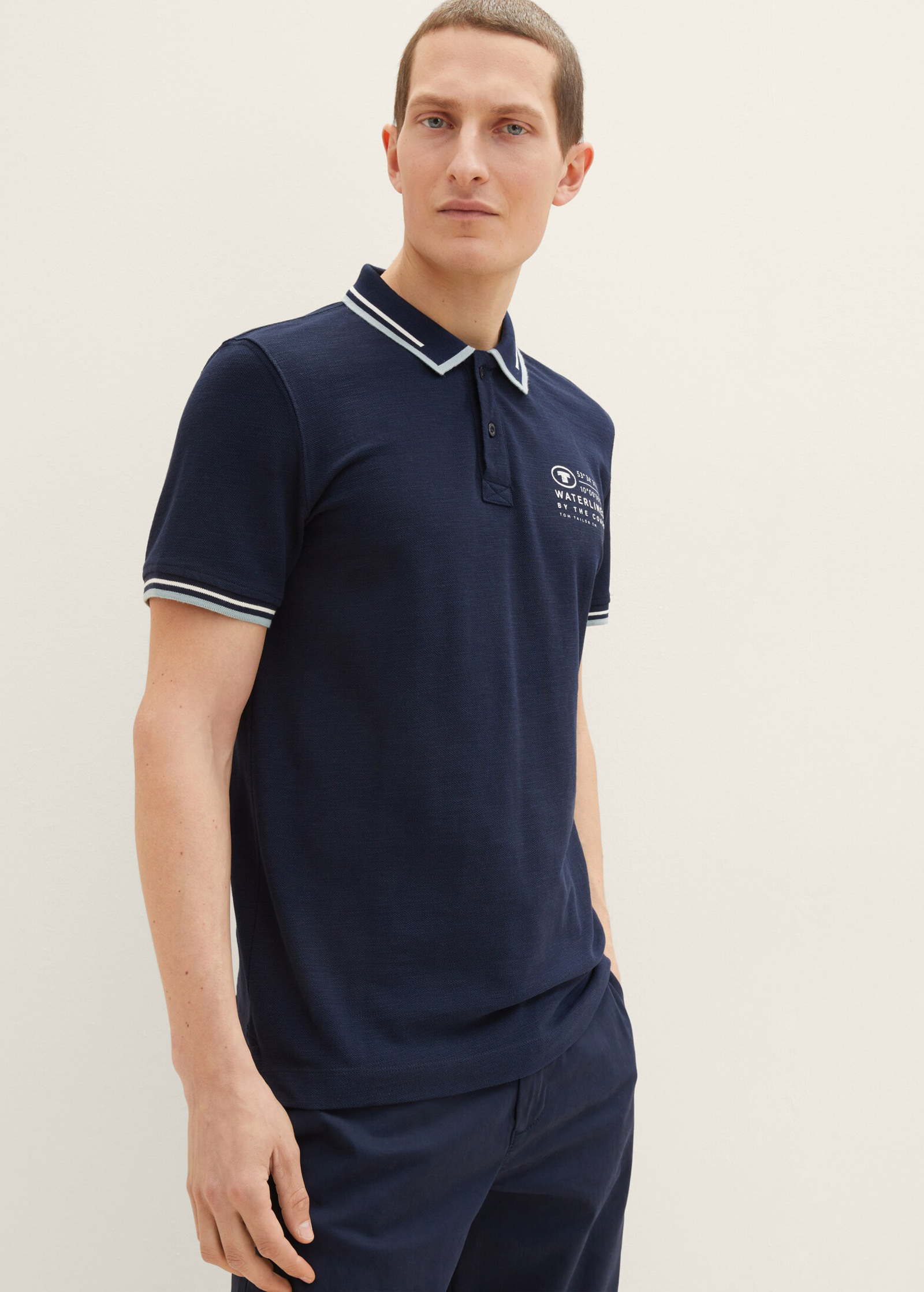 Tom Tailor® Polo shirt Blue Captain - Sky Rozmiar logo with L embroidery