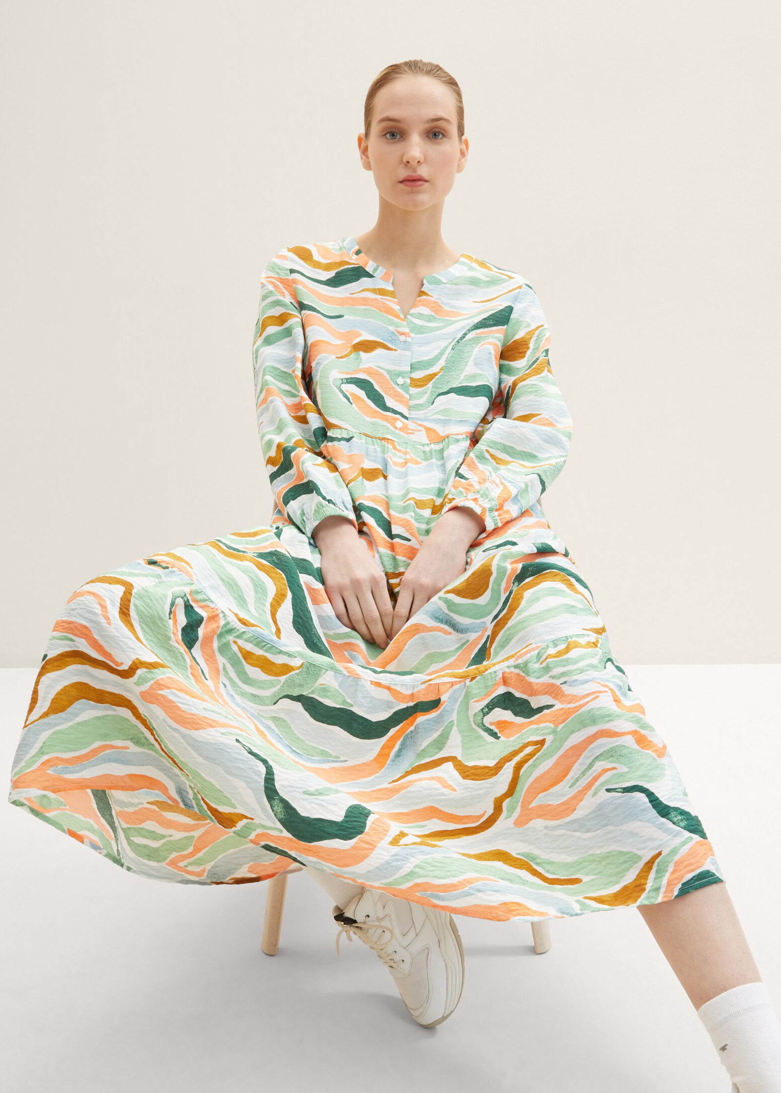 Tom Tailor® Dress - Colorful Design Size 38 Wavy