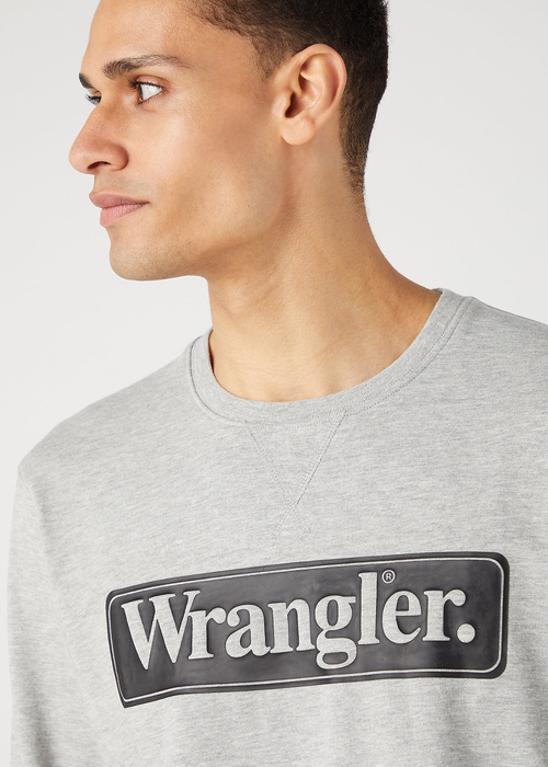 Wrangler Seasonal Crew Mid Grey Melee - W6F3I3X37