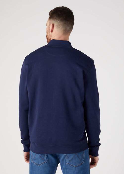 Wrangler Funnel Neck Zip Sws Real Navy - W663I3XW4