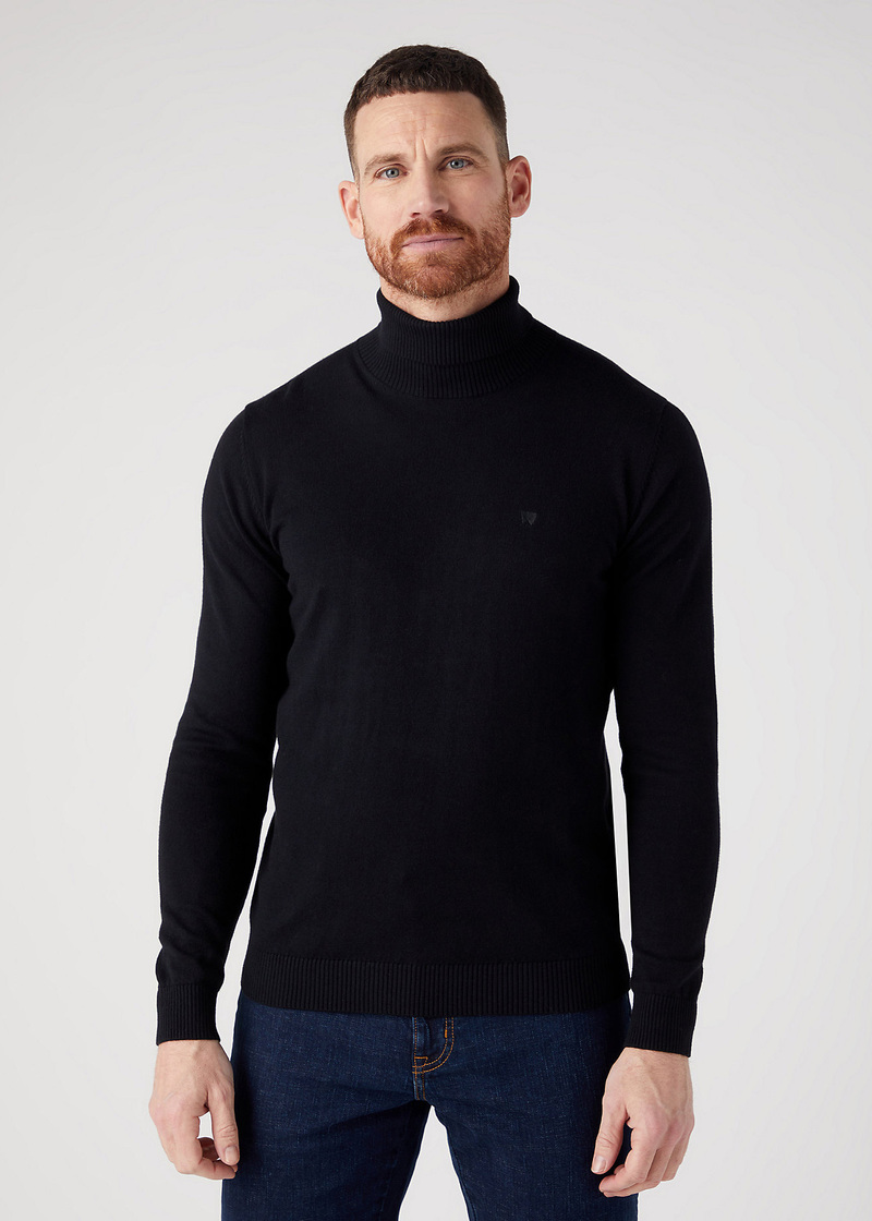 Wrangler Roll Neck Knit Black - W8D42P100