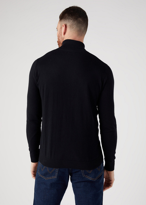 Wrangler Roll Neck Knit Black - W8D42P100