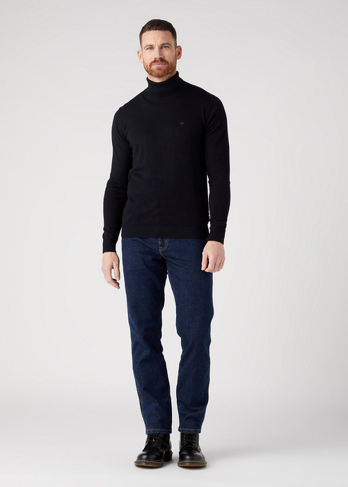 Wrangler Roll Neck Knit Black - W8D42P100